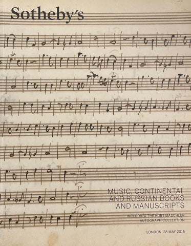 Sotheby's Music And Russian Books And Manuscripts, London, 28 May 2015