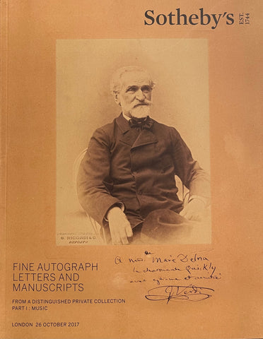 Sotheby's Fine Autograph Letters And Manuscripts, London, 26 October 2017