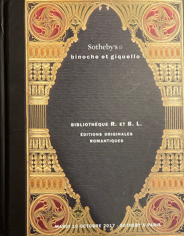 Sotheby's Bibliotheque R. Et B. L. Edition Originales Romantiques, Paris, 10 October 2017