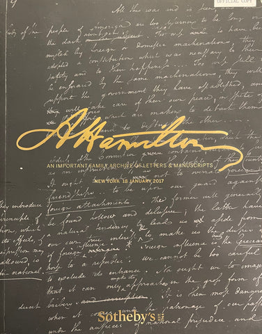 Sotheby's A. Hamilton An Important Family Archive Of Letters & Manuscripts, New York, 18 January 2017