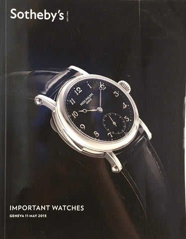 Sotheby's Important Watches, Geneva, 11 May 2013