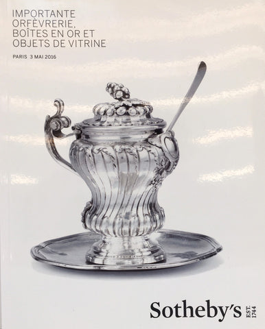 Sotheby's Important Orfeverrie, Boites en or et Objets de Vitrine, Paris, 3 May 2016